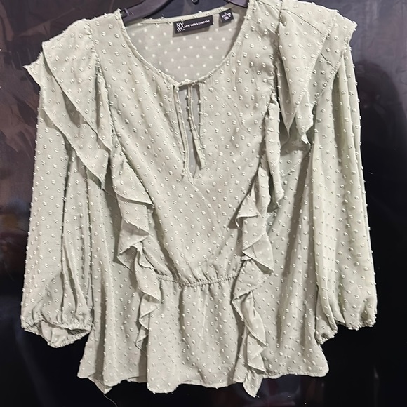 New York & Company Sheer Cover Shirt Quarter Length Sleeve size XL - Picture 2 of 12